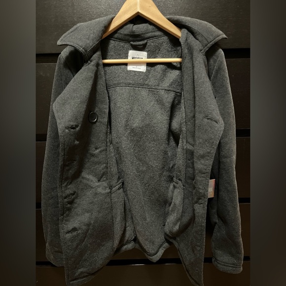 Soft Shell Double-Breasted Pea Coat Sweater - Picture 4 of 6